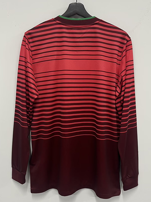 2014 Portugal Home Long Sleeve Retro Soccer Jersey (长袖)