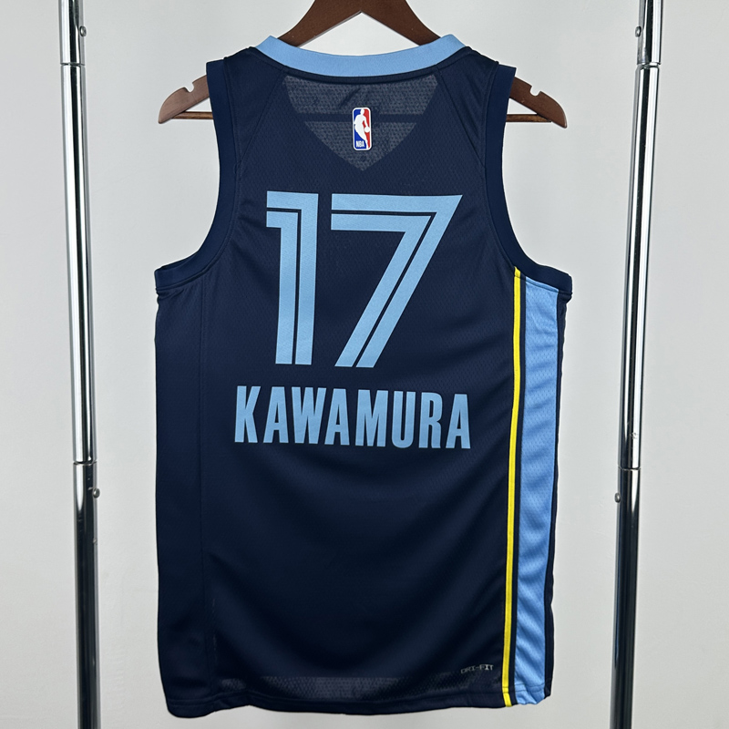22-23 Grizzlies KAWAMURA #17 Royal blue Top Quality Hot Pressing NBA Jersey