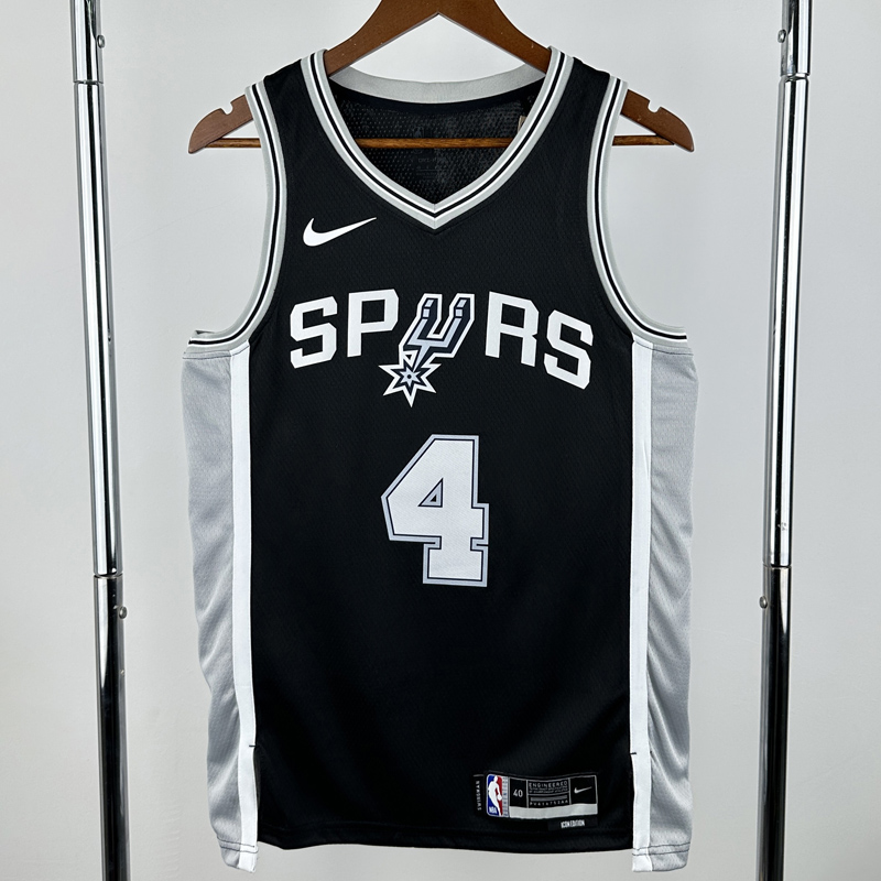 22-23 SA Spurs FOX #4 Black Top Quality Hot Pressing NBA Jersey