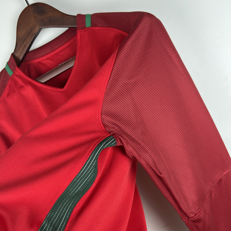2016 Portugal Home Long Sleeve Retro Soccer Jer...