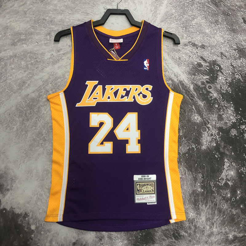 2009 LAKERS BRYANT #24 Purple Retro Top Quality...