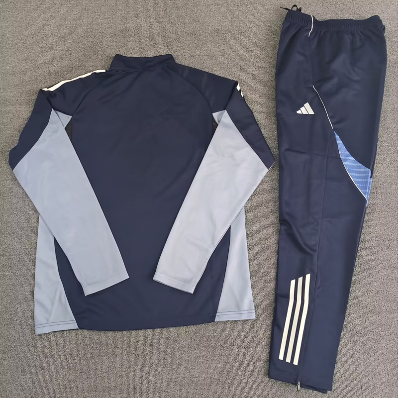 25-26 Schalke 04 Black Half Pull Tracksuit (Pants Have Pocket)(半拉链)