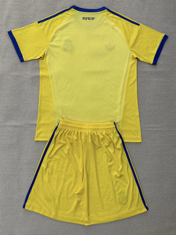 26-27 RMA Yellow Goalkeeper Kids Soccer Jersey