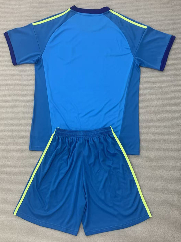 26-27 Spain Lake blue Goalkeeper Kids Soccer Jersey