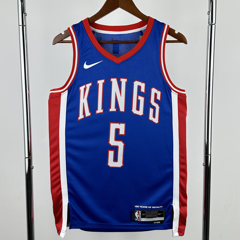 24-25 Kings FOX #5 Blue City Edition Top Quality Hot Pressing NBA Jersey