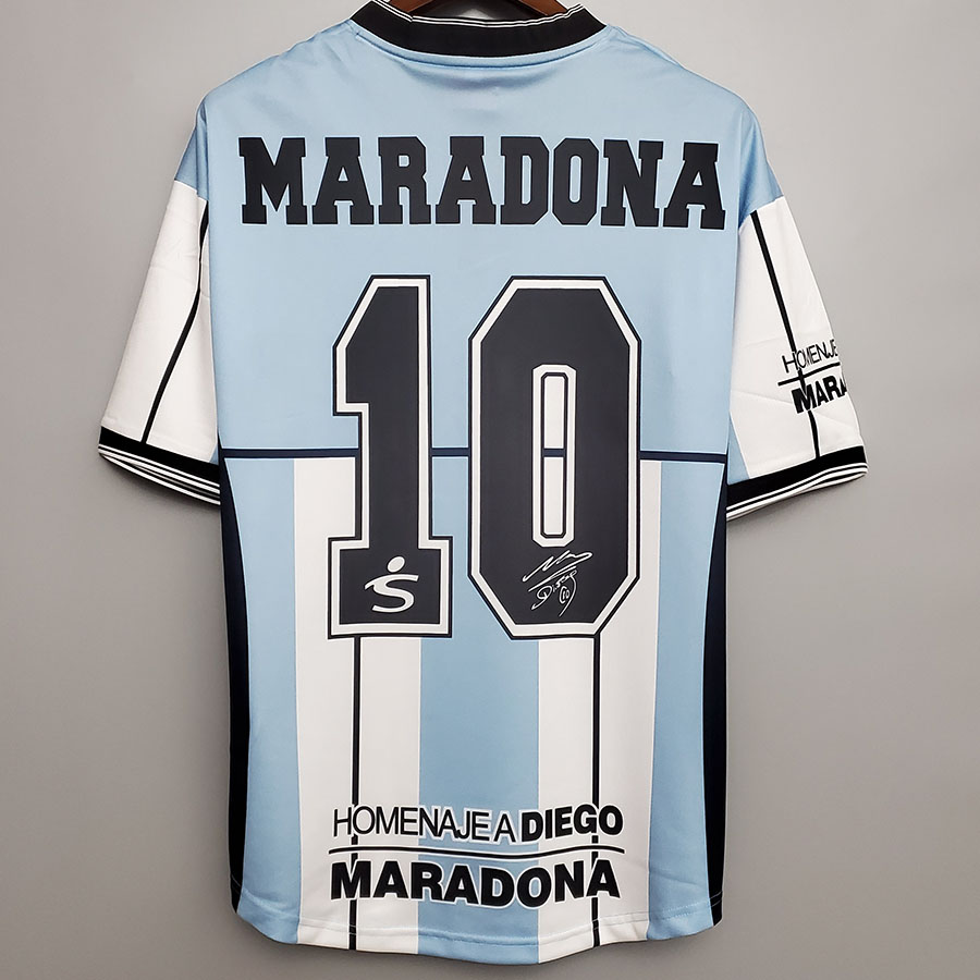 MARADONA 10# Argentina Home Retro Soccer Jersey...