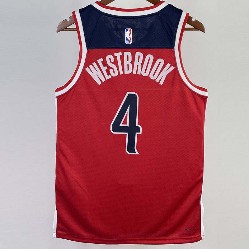 22-23 Wizards WESTBROOK #4 Red Top Quality Hot ...