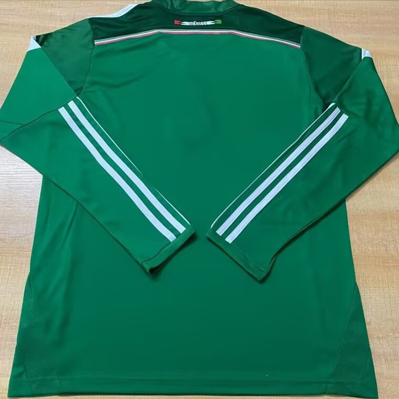2014 Mexico Home Long Sleeve Retro Soccer Jersey (长袖)