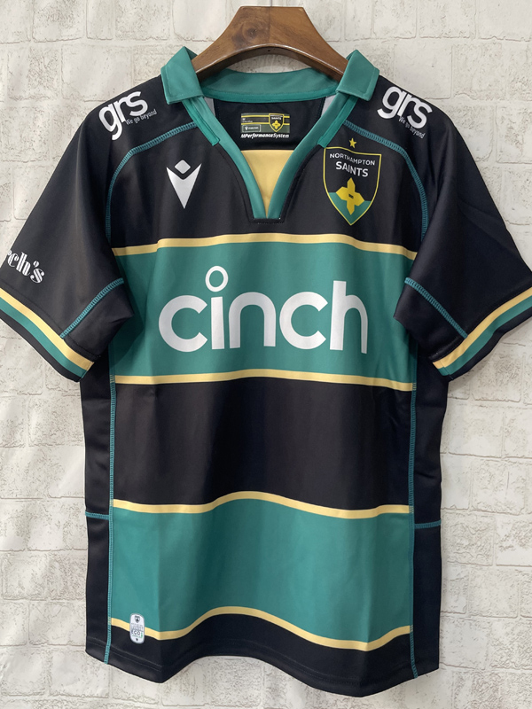 2025 Northampton Saints Home Black Polo Rugby Jersey (有领)