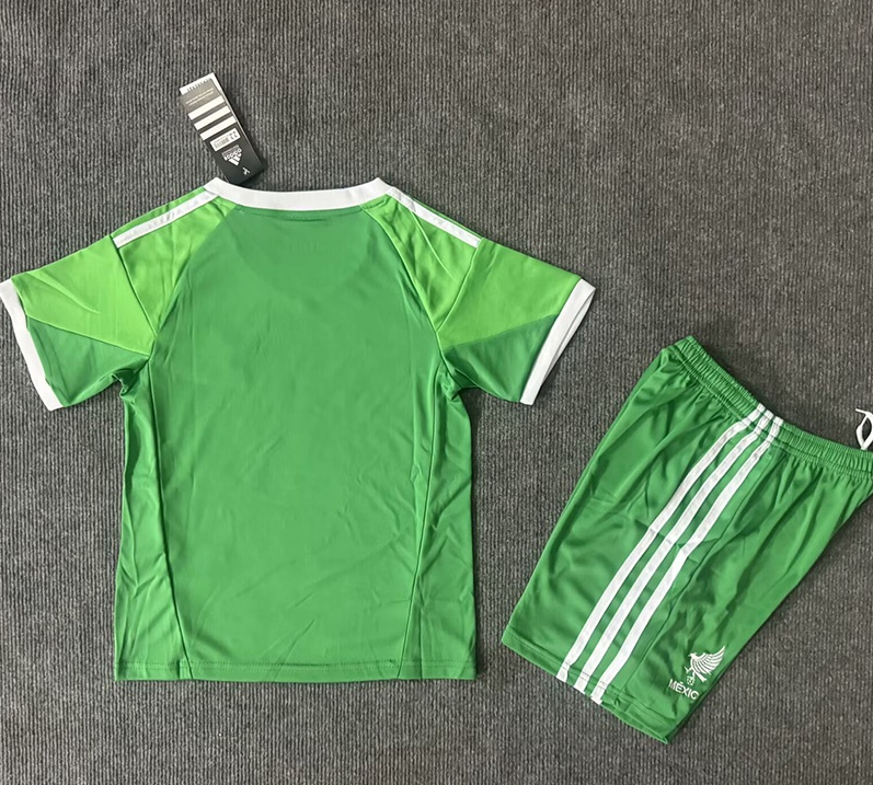 25-26 Mexico Gold Cup Green Goalkeeper Kids Soccer Jersey