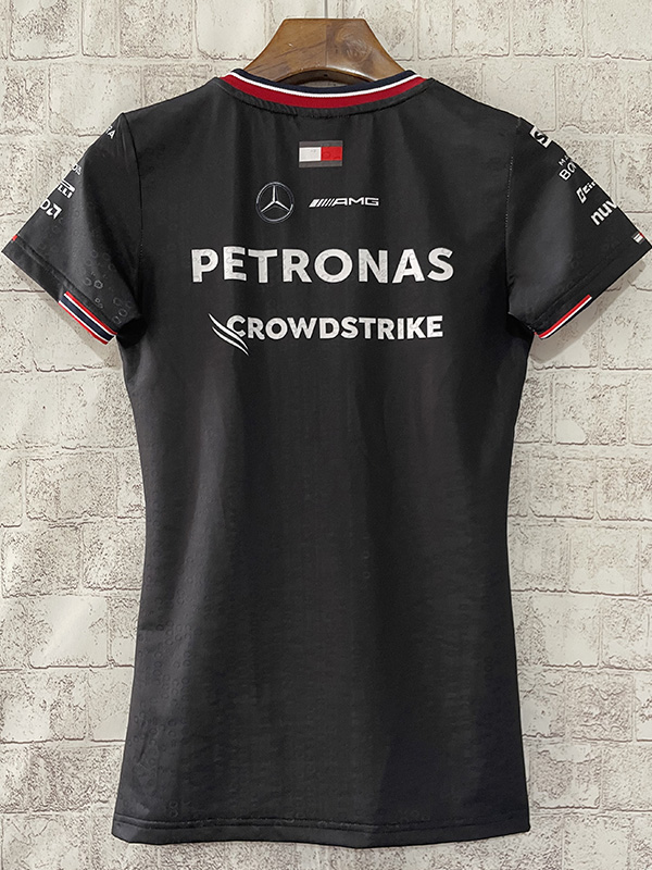 2024 F1 Formula One Mercedes Women Black Racing Suit (女) 圆领
