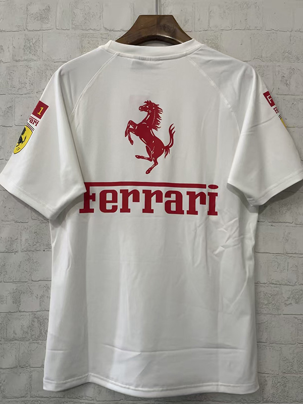 25-26 F1 Ferrari White Casual T-Shirts Racing Suit (圆领)