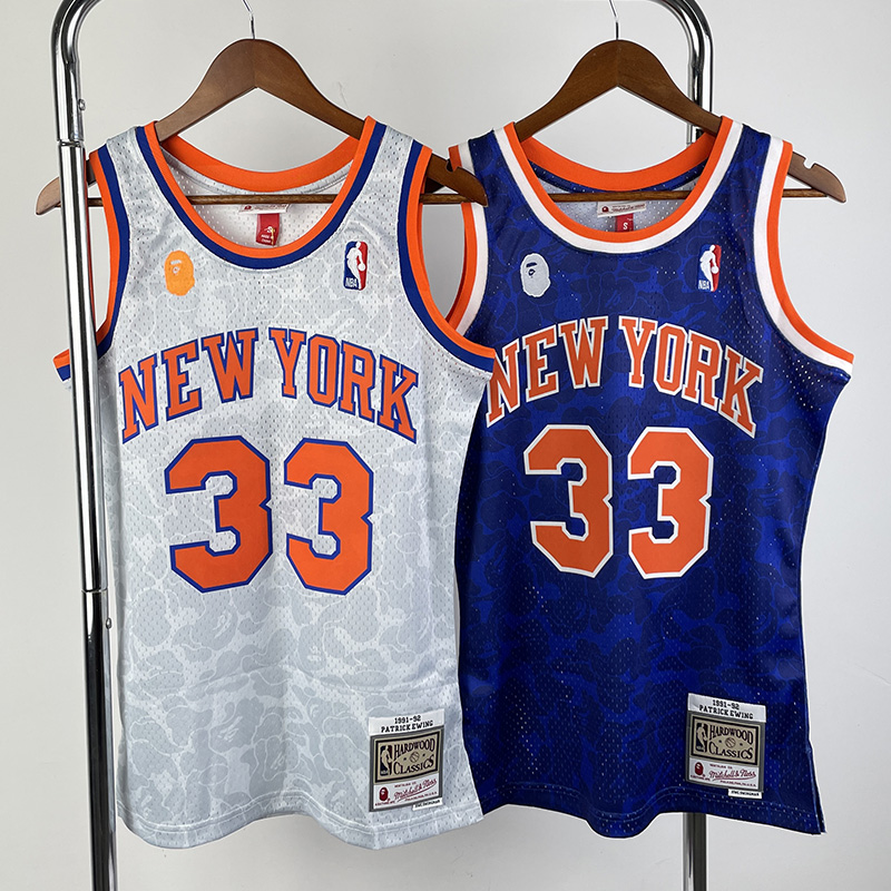 2023 Knicks & BAPE #33 White Top Quality Hot Pr...