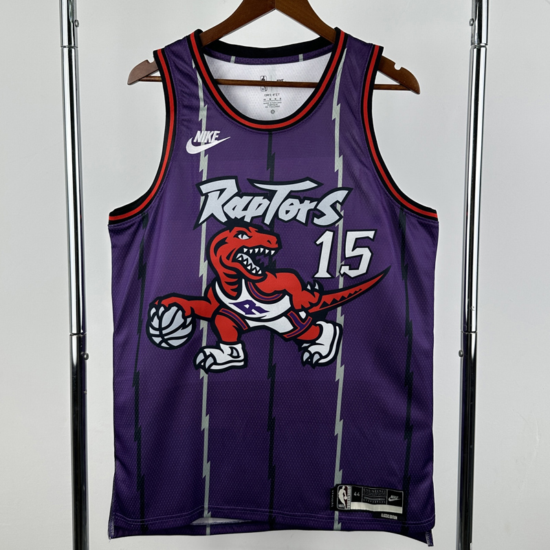 25-26 Raptors CARTER #15 Purple Retro Top Quality Hot Pressing NBA Jersey