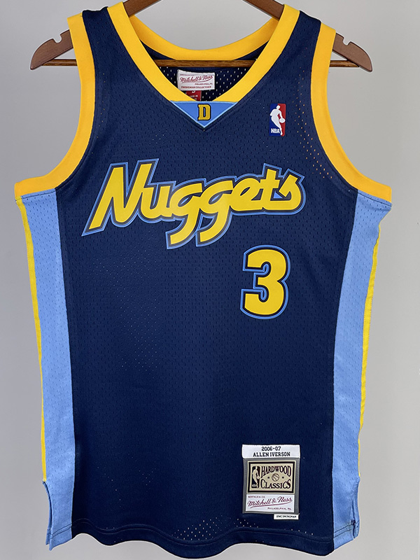 2006-07 Nuggets IVERSON #3 Royal Blue Retro Top...