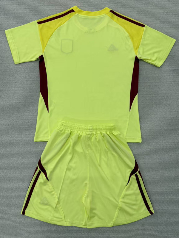 25-26 Aston Villa Yellow Goalkeeper Kids Soccer Jersey