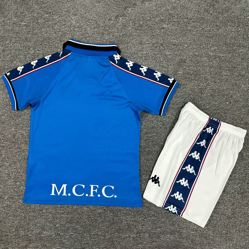 1997-1998 Man City Home Kids Retro Soccer Jersey