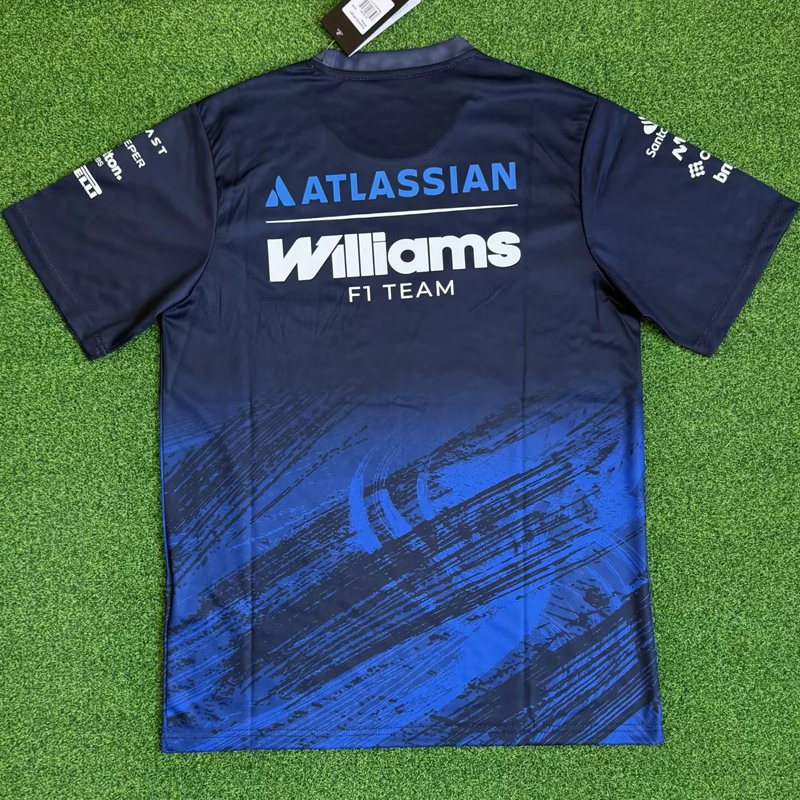 2026 Williams Black Blue T-Shirts Racing Suit (Football Jersey Size)(圆领)