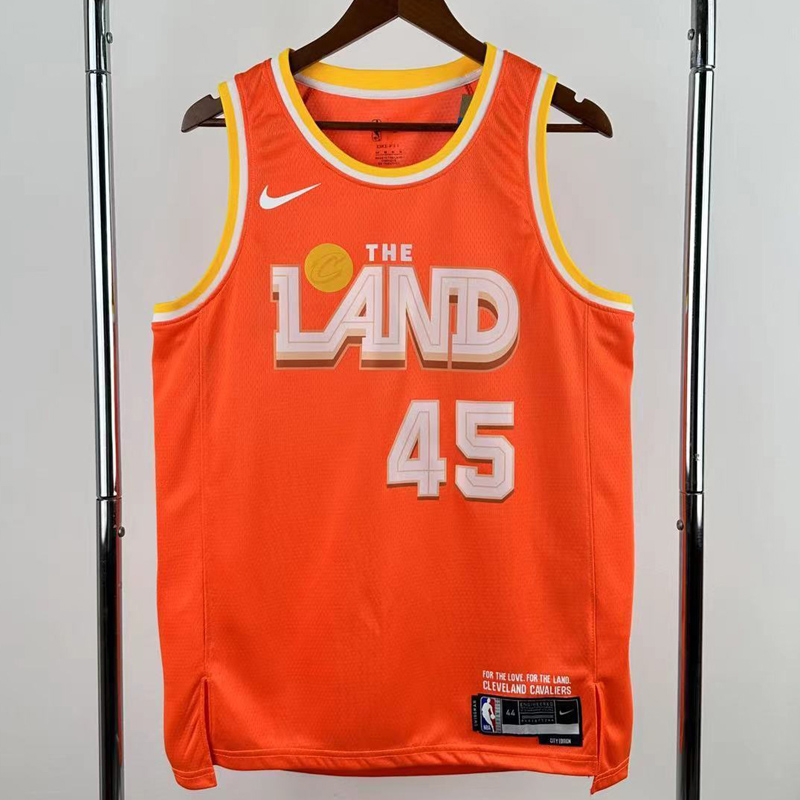 25-26 Cleveland Cavaliers MITCHELL #45 Orange City Edition Top Quality Hot Pressing NBA Jersey