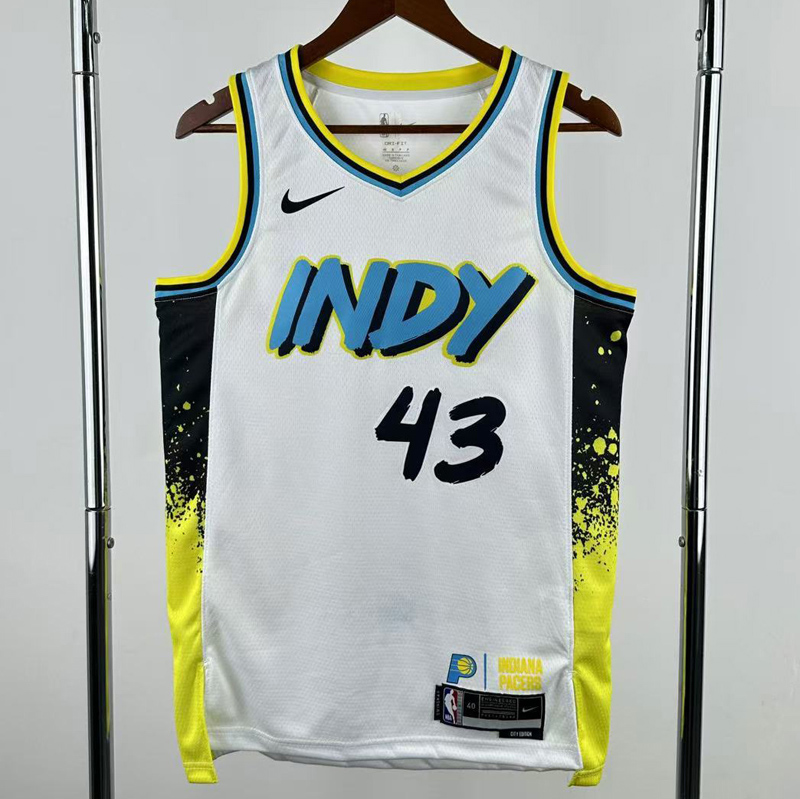24-25 Indiana Pacers SIAKAM #43 White City Edition Top Quality Hot Pressing NBA Jersey