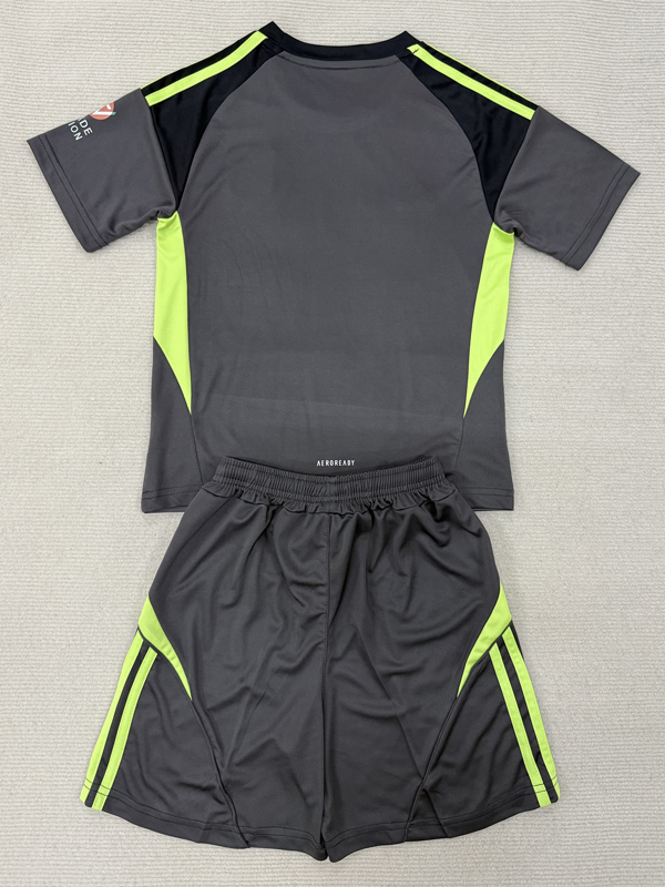 25-26 Aston Villa Black Goalkeeper Kids Soccer Jersey