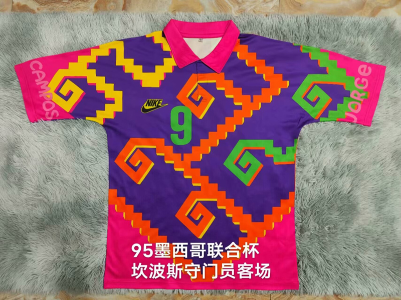 1995会杯客 Mexico Purple Campos #9 GoalKeeper Retro Soccer Jersey