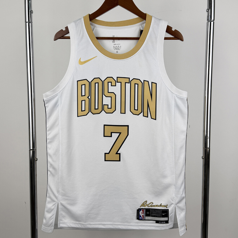 25-26 Celtics BROWN #7 White City Edition Top Quality Hot Pressing NBA Jersey