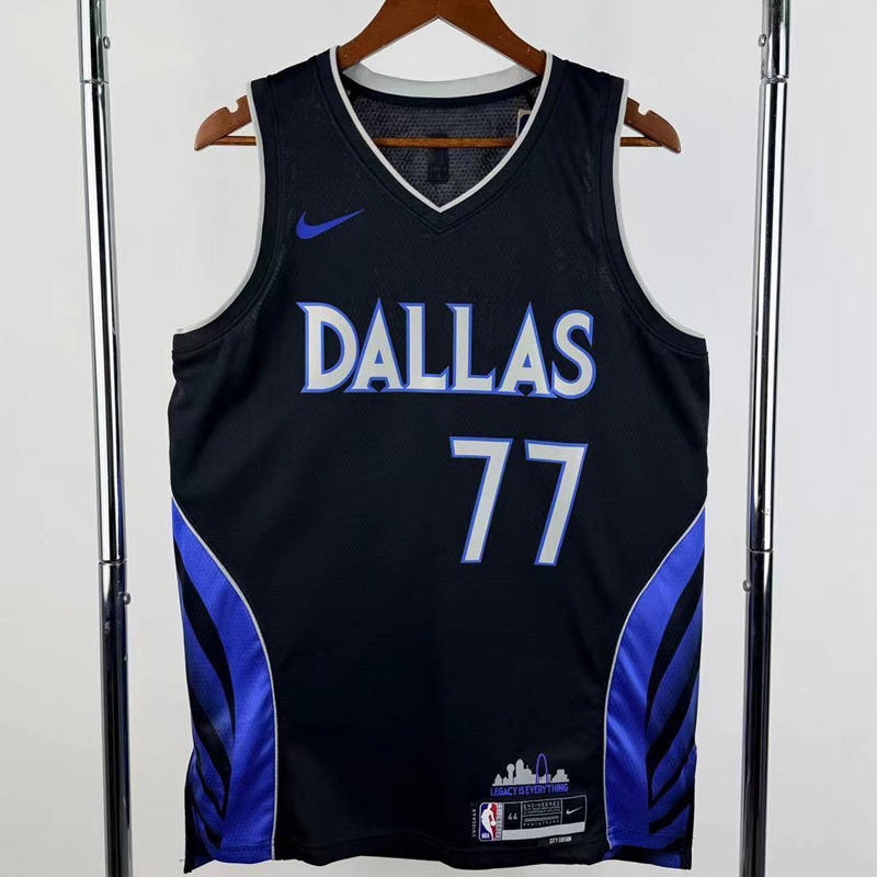 25-26 Dallas Mavericks DONCIC #77 Black City Edition Top Quality Hot Pressing NBA Jersey(V领)