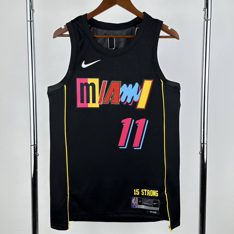 21-22 HEAT JAQUEZ JR. #11 Black City Edition Top Quality Hot Pressing NBA Jersey (圆领）