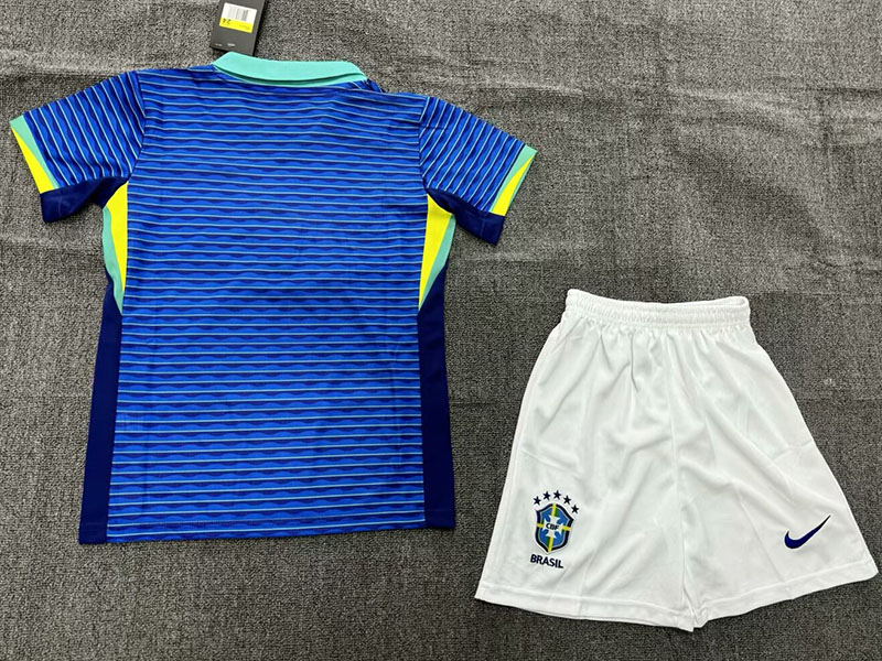 2024 Brazil Away Kids Soccer Jersey