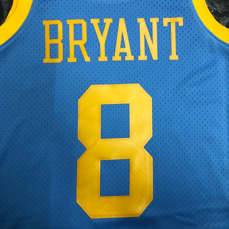 2002 LAKERS BRYANT #8 Light blue Retro Top Qual...