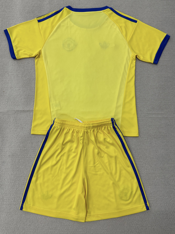 26-27 Man Utd Yellow Goalkeeper Kids Soccer Jersey