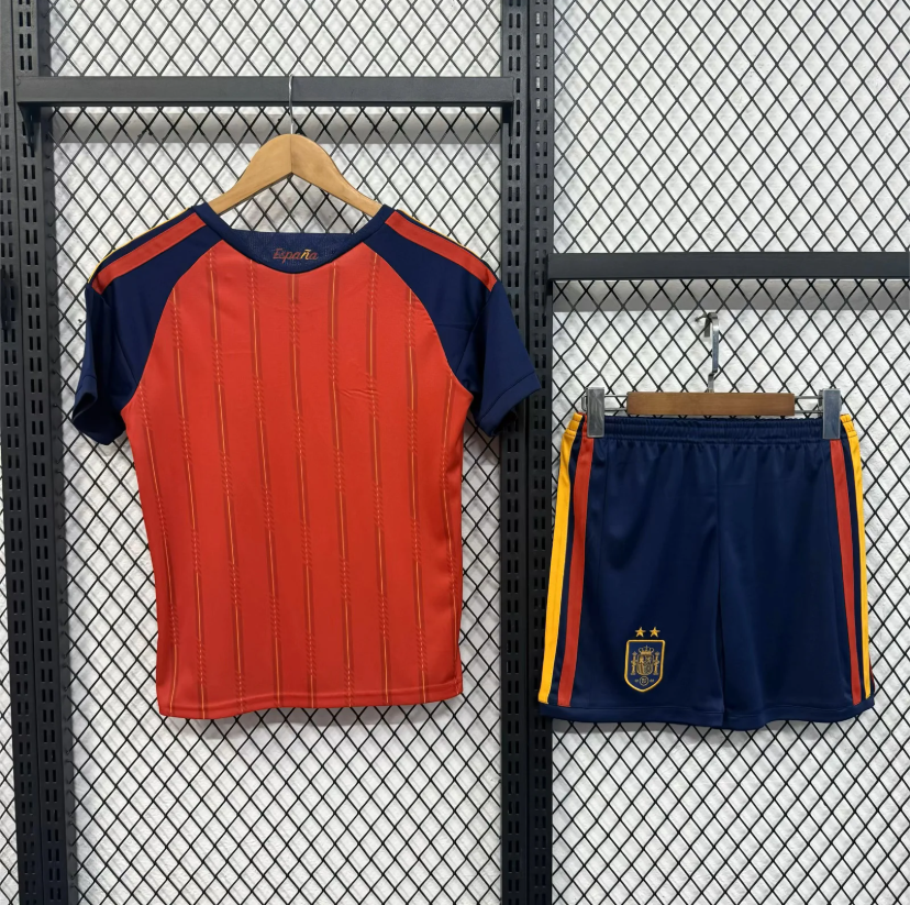 26-27 Spain Home 2 stars Kids Soccer Jersey（2星）