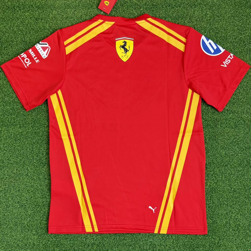 2026 Ferrari Red T-Shirts Racing Suit (Football Jersey Size)(圆领)