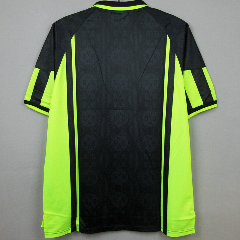 1996-1997 Dortmund Away Black Retro Soccer Jersey