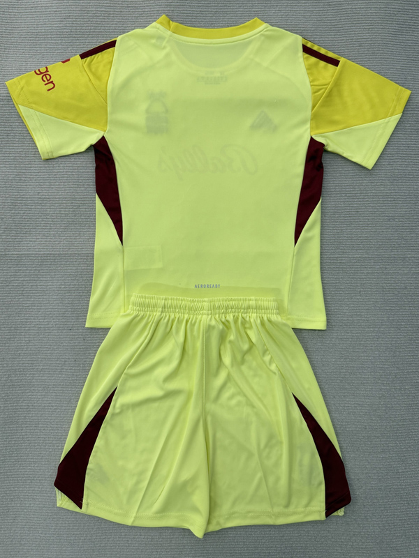 25-26 Nottingham Forest Yellow Goalkeeper Kids Soccer Jersey