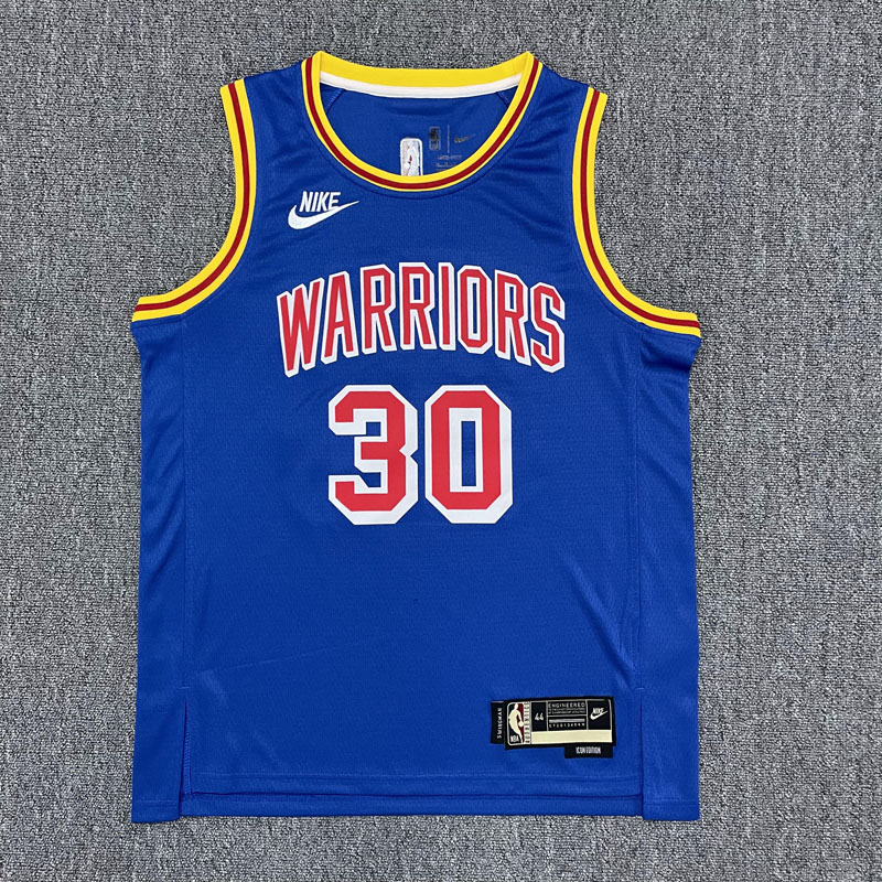 Warriors CURRY #30 Blue 75th Anniversary Retro ...