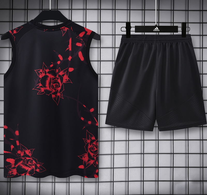 26-27 Man Utd Black Tank top and shorts suit