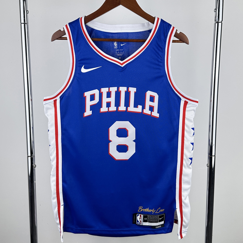 22-23 76ERS GEORGE #8 Blue Top Quality Hot Pressing NBA Jersey (V领）