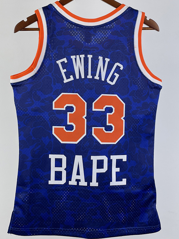 2023 Knicks & BAPE #33 Blue Top Quality Hot Pre...