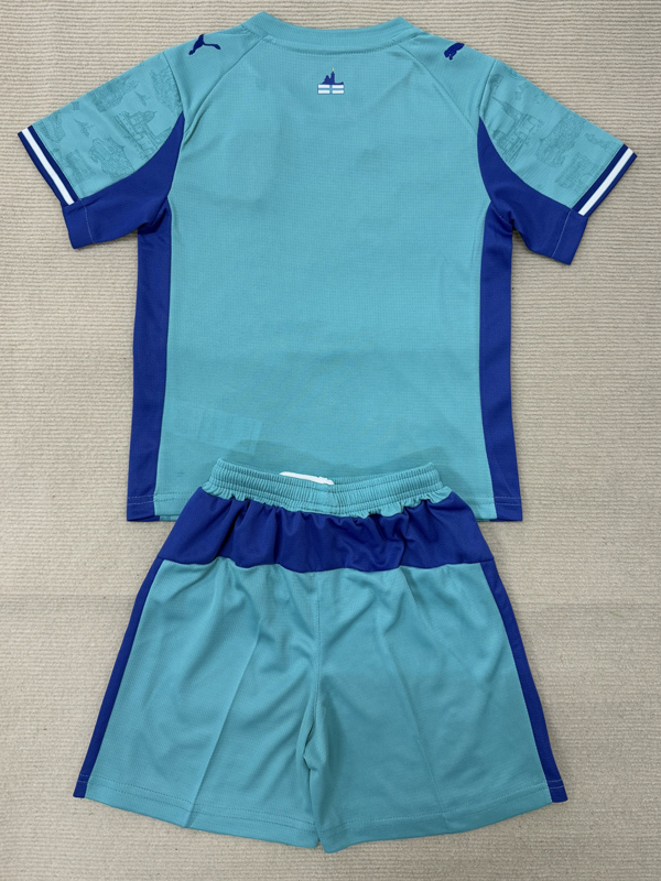 25-26 Marseille Lake blue Goalkeeper Kids Soccer Jersey