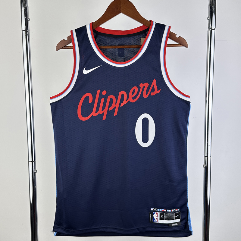 24-25 Clippers WESTBROOK #0 Navy Blue Away Top Quality Hot Pressing NBA Jersey