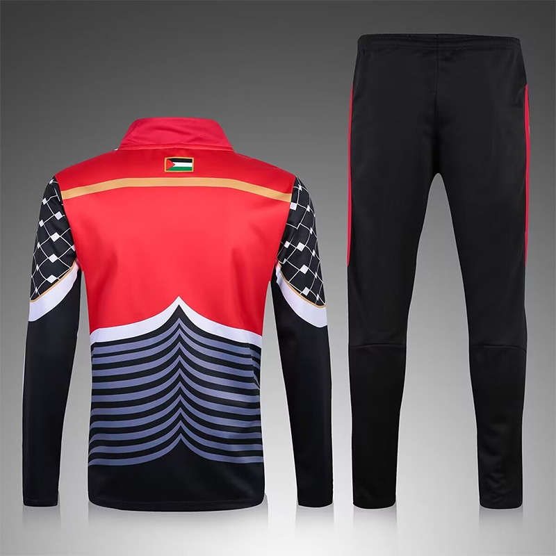 2016-2017 Palestina Black Half Pull Tracksuit (半拉链)