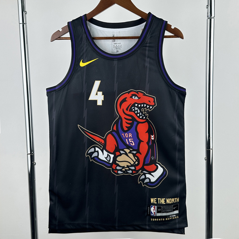 24-25 Raptors BARNES #4 Black City Edition Top Quality Hot Pressing NBA Jersey