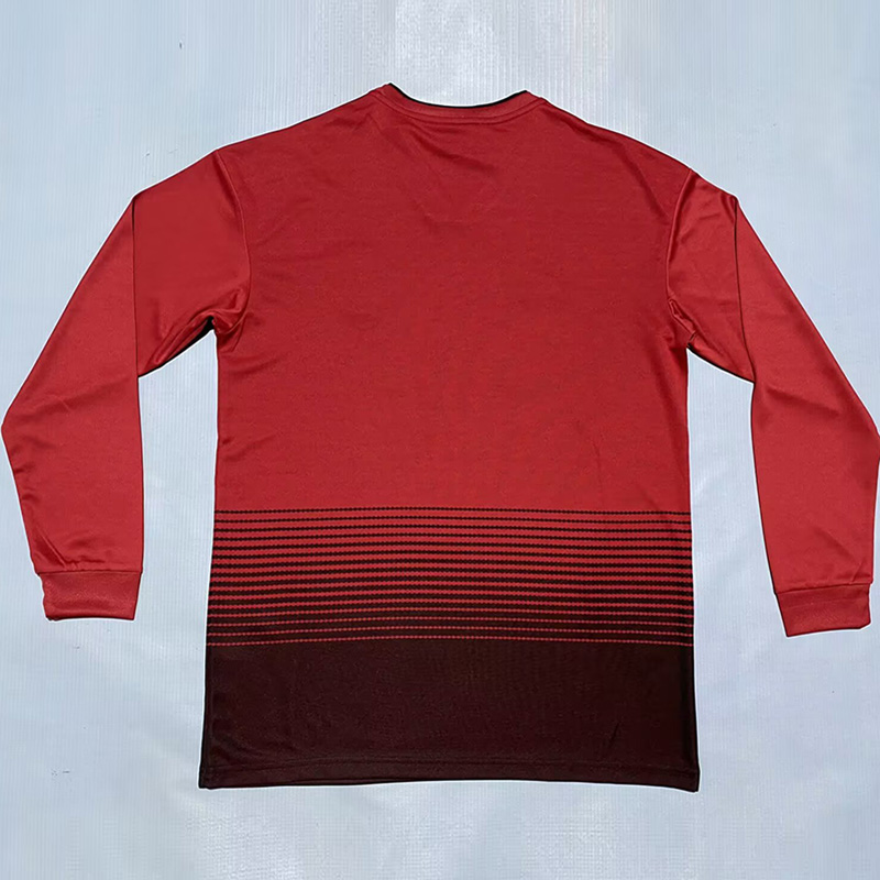 2018-2019 Man Utd Home Long Sleeve Retro Soccer Jersey (长袖)