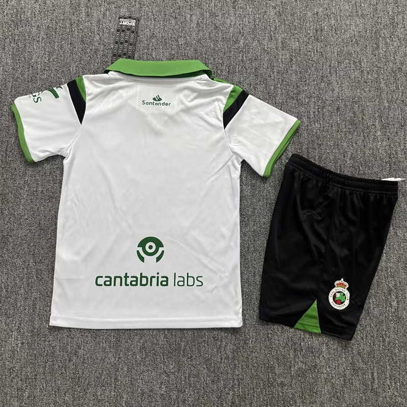 26-27 Racing de Santander Home Kids Soccer Jersey