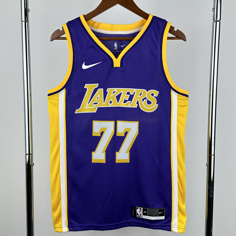 Lakers DONCIC #77 Purple Top Quality Hot Pressing NBA Jersey(V领)