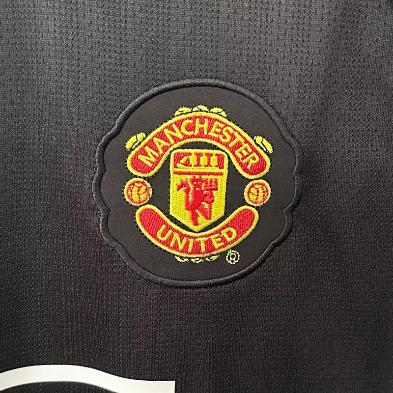 2007-2008 Man Utd Away Black Retro Soccer Jersey