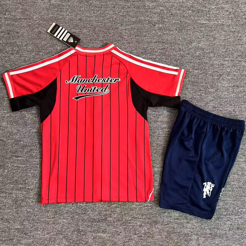 25-26 Man Utd Red Casual Edition Kids Baseball Jersey
