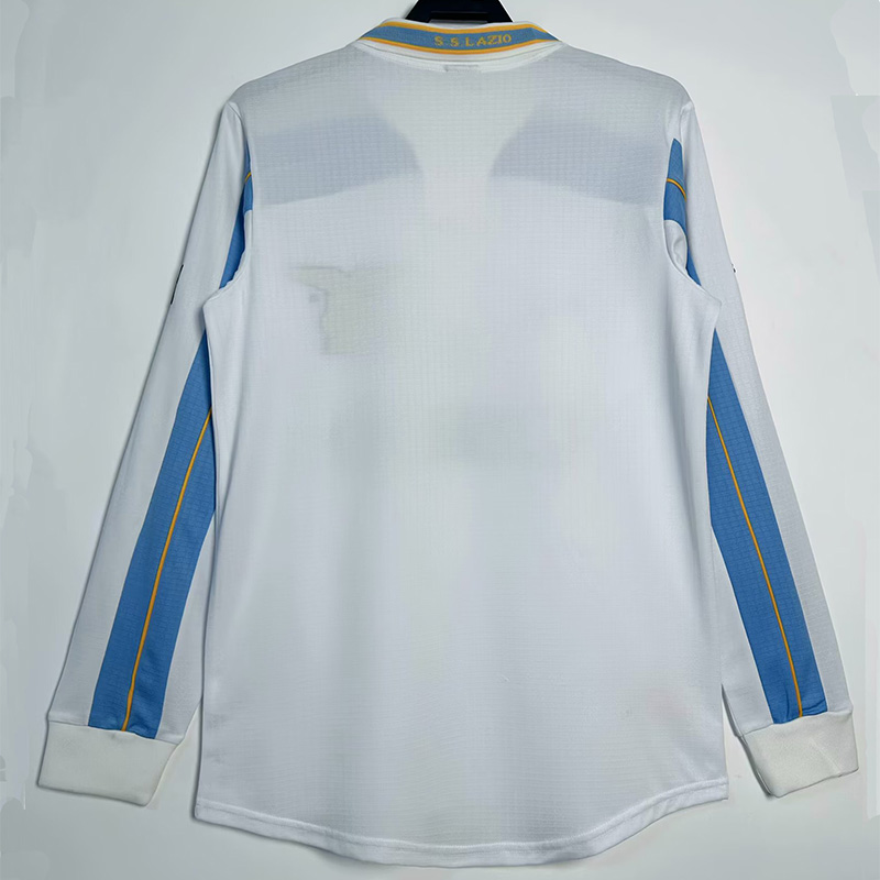 1999-2000 Lazio Centenary White Long Sleeve Retro Soccer Jersey (长袖)